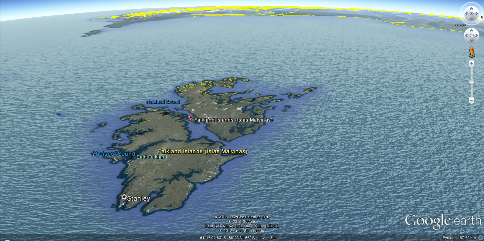 Falkland inseln erde karte